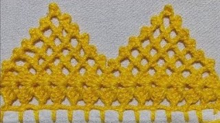 Barrado de crochê # para toalhas # panos de prato @Canalcrocheparainiciantes