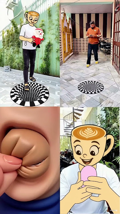 ballerina cappucino membawa boneka masuk ke lubang ajaib dan memecahkan balon pink