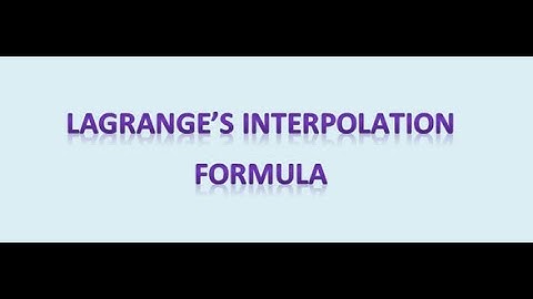 Numerical Method . Lagrange