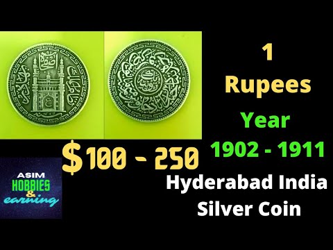 One Rupees Hyderabad India Charminar Silver Coin Year 1902 To 1911 At Asim Hobbies And Earning