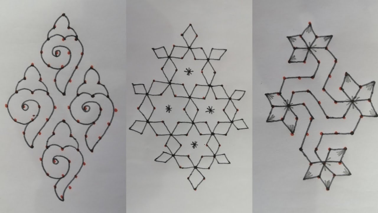 #11.Simple & Daily kolam with dots 💐 //7*1 &  8*1 Daily kolam muggulu //rangoli @priya's creation