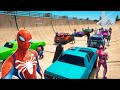 Novos carros homemaranha e amigos heroes com viles new cars and spiderman ramps hallenge gta 5