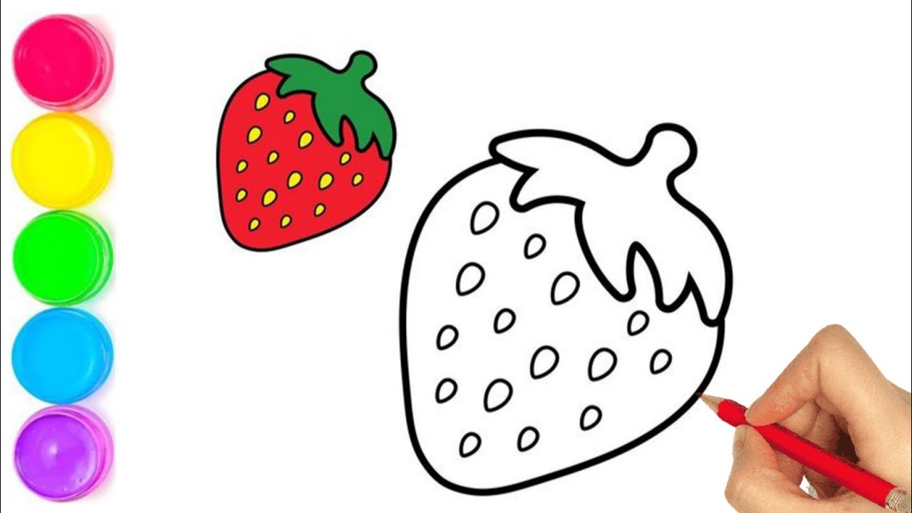 How To Draw Strawberry 🍓🍓 Drawing Very Easy Step By Step - YouTube