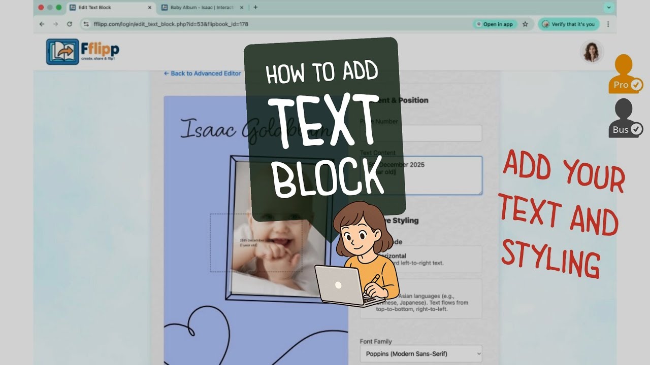 Fflipp Flipbooks! - Tutorial - Transform Flipbook with Creative Text Overlays!  ✨ (Pro & Business 👤)