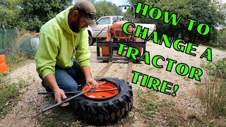 HOW TO CHANGE A COMPACT TRACTOR TIRE WITH KUBOTA B2601