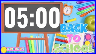 5 Minute Back To School Timer With Music And Alarm 5 Minute Timer For Kids, Clroom Timer
