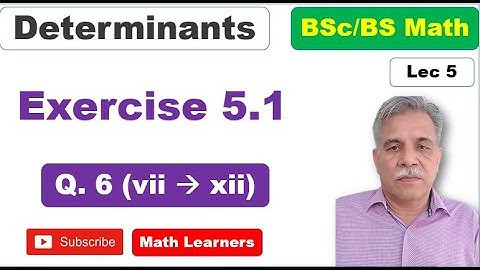 Determinants Lec 5 Exercise 5.1 Q 6 ( vii to xii )