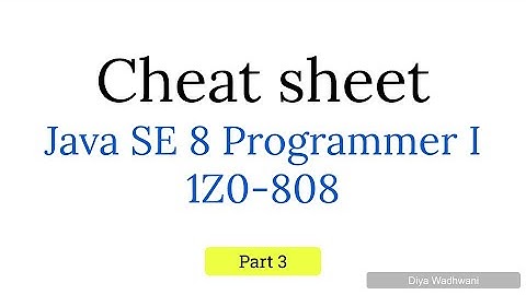 How to Pass OCA Java 8 | Java OCA 1Z0 - 808 Cheat sheet #ocajava8