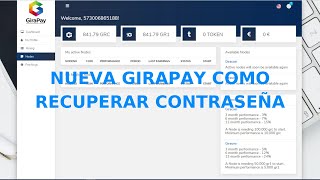 Actualización de Girapay como recuperar contraseña