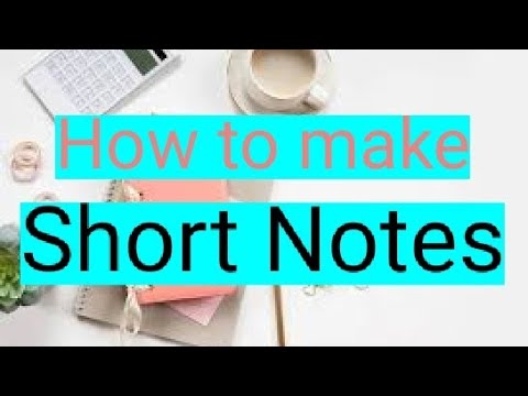 How to make short notes | English - YouTube