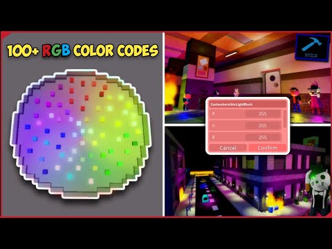 100 RGB COLOR CODES For Light Blocks in PIGGY BUILD MODE! – Roblox