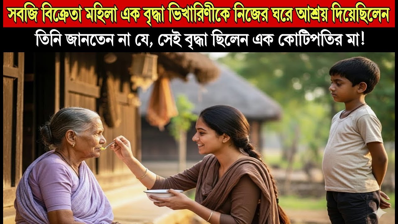 মহিলা এক বৃদ্ধা ভিখারিণীকে নিজের ঘরে আশ্রয় দিলেন।​তিনি জানতেন না যে, সেই বৃদ্ধা ছিলেন এক কোটিপতির মা