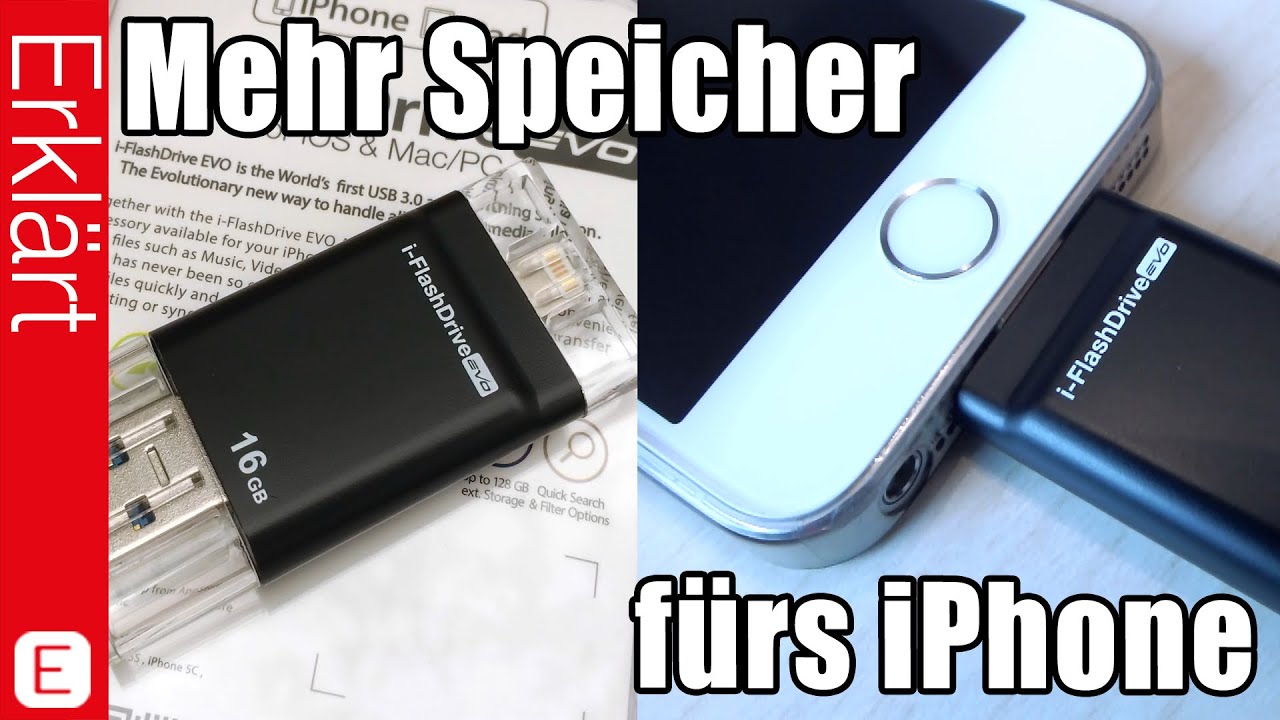 Speichererweiterung für iPhone, iPad und Mac - i-FlashDrive EVO - Test / Review (Deutsch) - YouTube