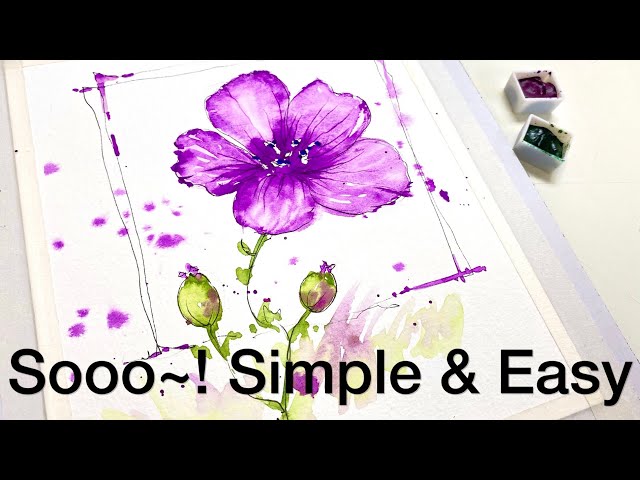 Easy Watercolor Techniques: Painting Japanese Flowers Within 5 Minutes -  Beebly's Watercolor Painting