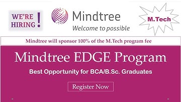 Mindtree EDGE Program |  Mindtree is Hiring Fresher