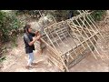 Girl Builds Complete Warm Survival Shelter in the forest