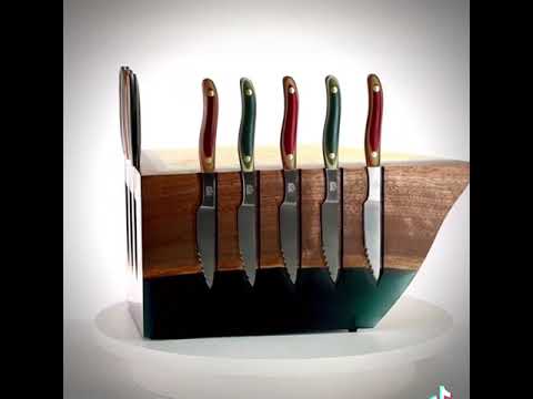 Everyday Art: A Steak Knife Rock Block by New West Knifeworks