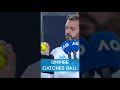 Umpire CATCHES ball after point! 😂