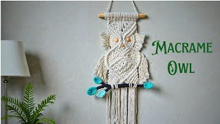 Macrame Boho Owl Wall Hanging 🦉 || macrame animals #viralvideo #diy #youtube 