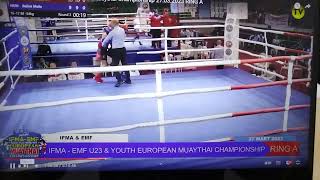 Полуфинал Семена на Первенстве Европы по тайскому боксу. Победа