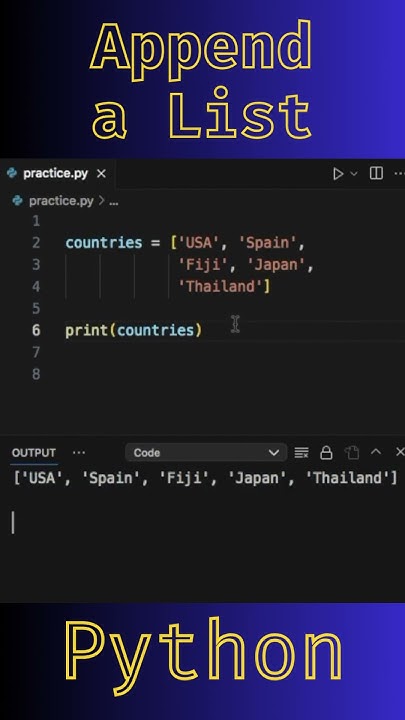 Append a List in Python | Append Method #python #learnpython - YouTube
