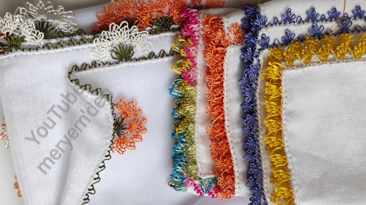 İğne Oyası Bebek Mendili Modelleri