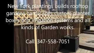 newyorkplantings builders of custom cedar fencing have added this lattice top privacy screen for this manhattan rooftop gardener.