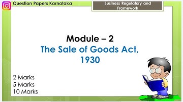 2 Sale of Goods Act 1930 Bcom 4th Sem Business Regulatory and Framework NEP important questions
