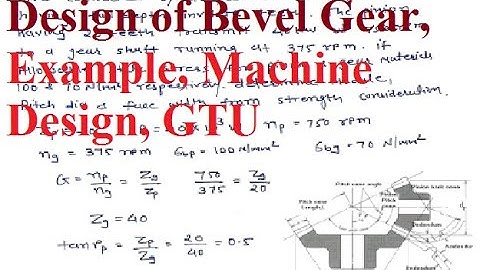 Example of Bevel Gear Design| Design of Bevel Gear| Machine Design| GTU| Design of Machine