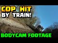 COP HIT BY TRAIN!!