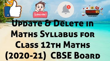 Update & Delete in CBSE Class 12th Maths syllabus