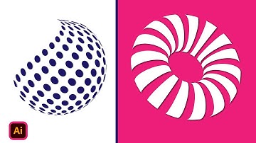 How to Design Halftone Globe and Striped 3D Shapes in Adobe illustrator Tutorial ,Design pro Effects