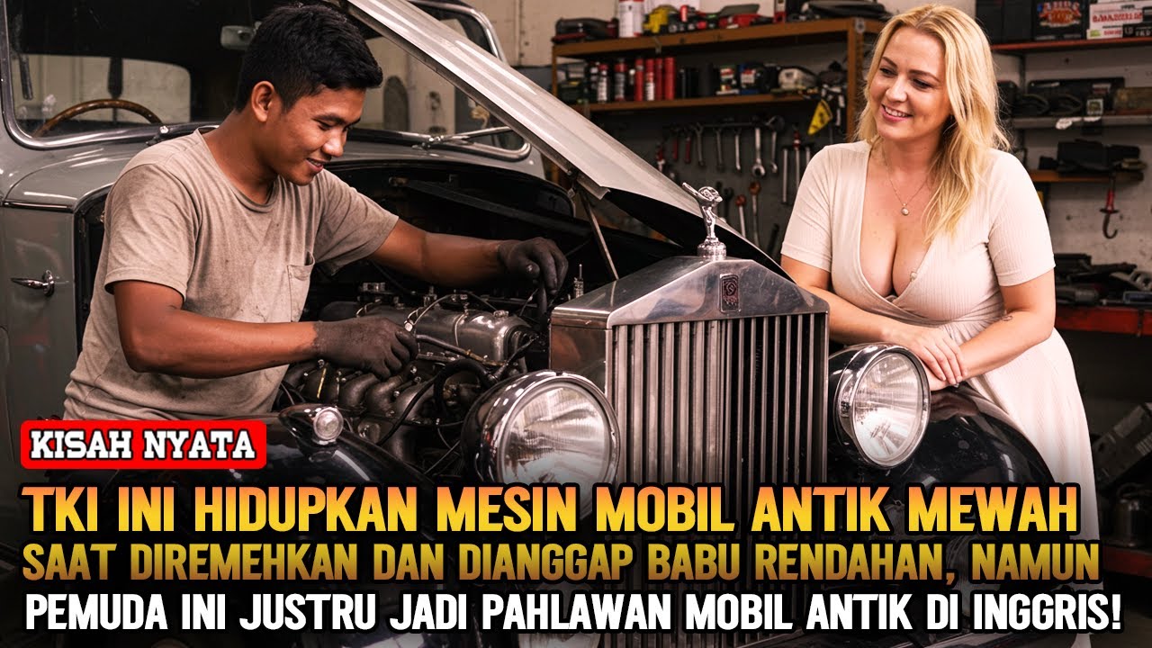 TKI DIREMEHKAN ❗ NAMUN BERHASIL HIDUPKAN MESIN MOBIL ANTIK MEWAH MILIK JANDA BULE KAYA INGGRIS