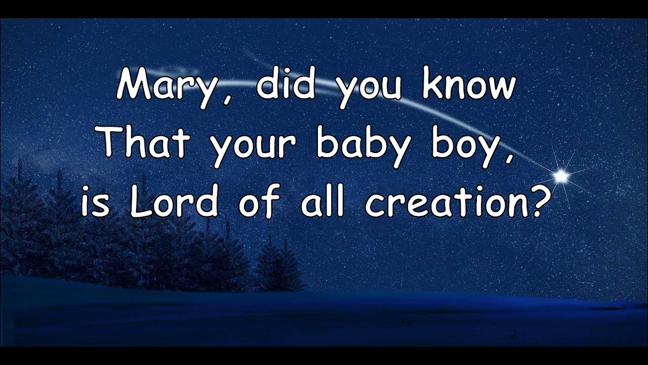 Mary Did You Know Instrumentallyrics Youtube