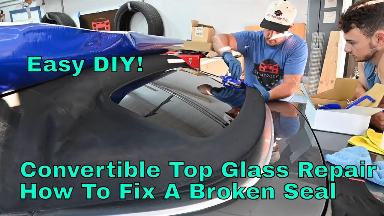How to Glue a Convertible Top Window Repair// Convertible Top Seam