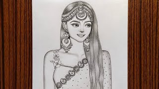How to draw a Beautiful Traditional bride very easy | Girl drawing | Pencil Sketch | art video