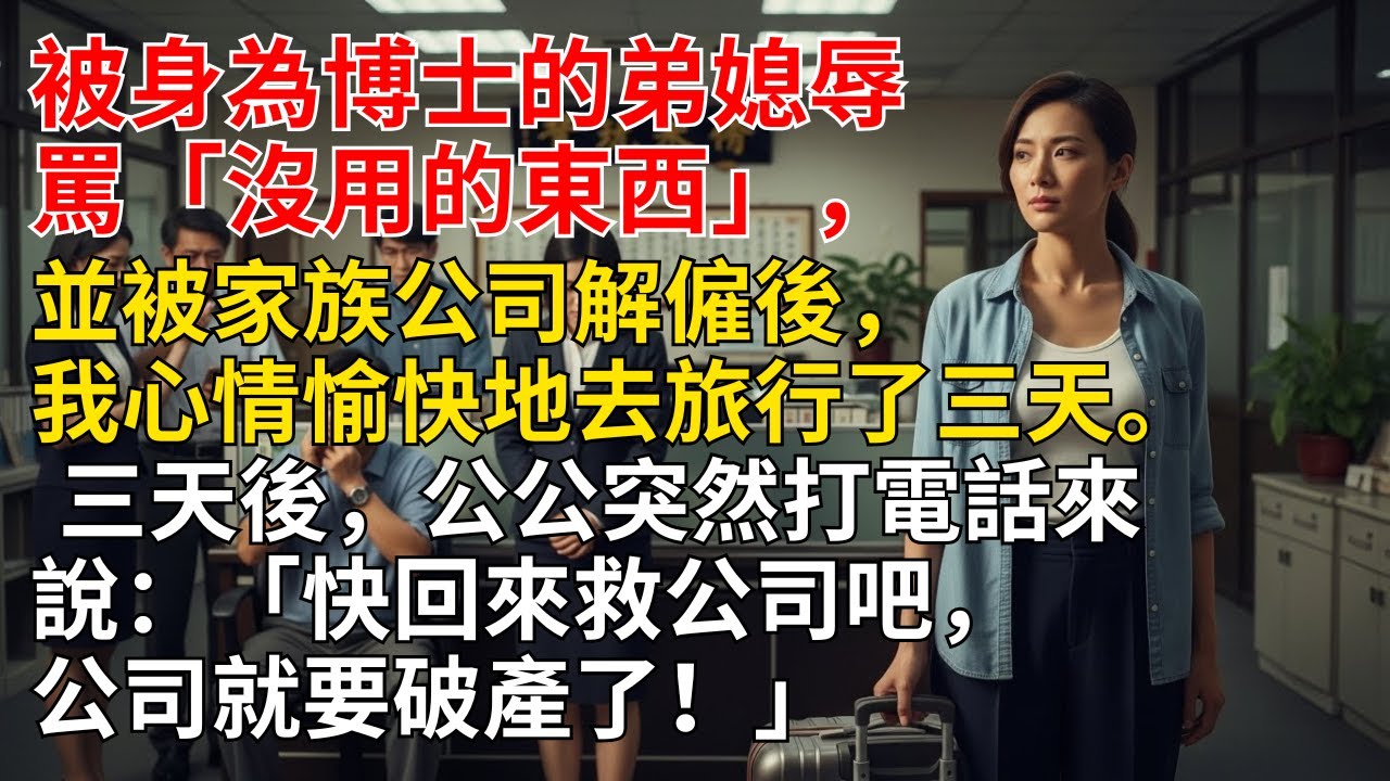 被博士弟媳羞辱成廢物、遭婆家解僱，我轉身消失三天，公公一通電話讓全家瞬間沉默後悔。。。 