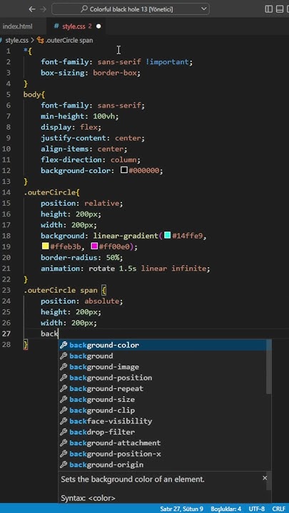 Colorful Black Hole #html #css #tutorials #tutorials #trending # ...
