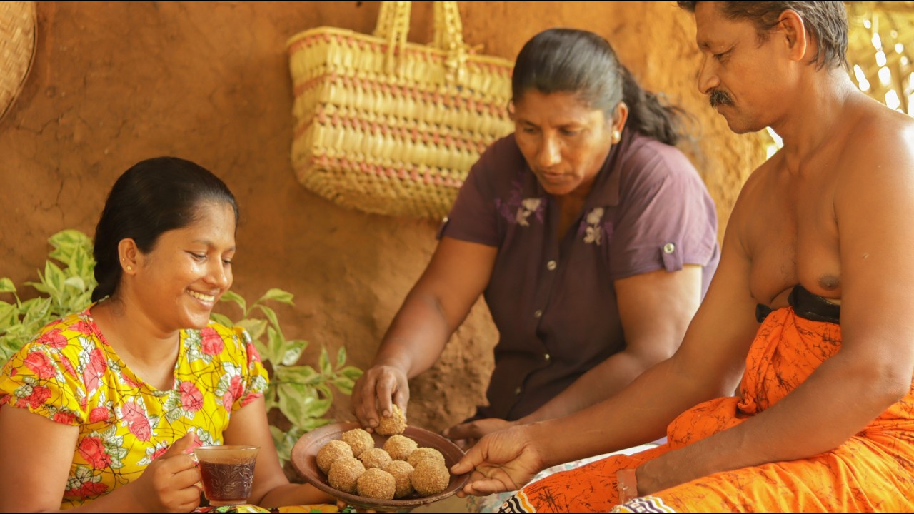 I made rice aggala for my father to eat.|rice balls|srilanka special recipes♥️ #village #ricefood