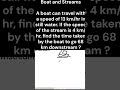 Boat and Stream Maths | Speed, Time, and Distance in Seconds! #shorts #boatandstreammathsshort