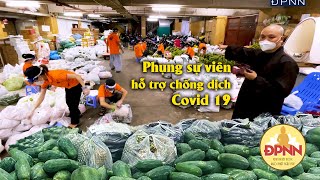 Quá trình các phụng sự viên Chùa Giác Ngộ chuẩn bị các thực phẩm hỗ trợ đại dịch Covid 19