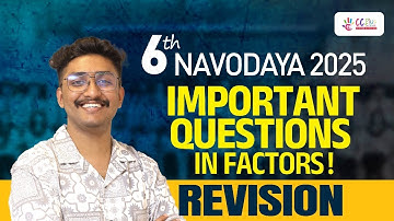 6th Navodaya Entrance Exam | Maths | Important questions in factors | Revision | CC Plus