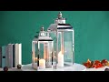 JHY DESIGN Set of 2 Stainless Steel Decorative Candle Lanterns 20.5&quot;&amp;15&quot;Product Actual Display Video