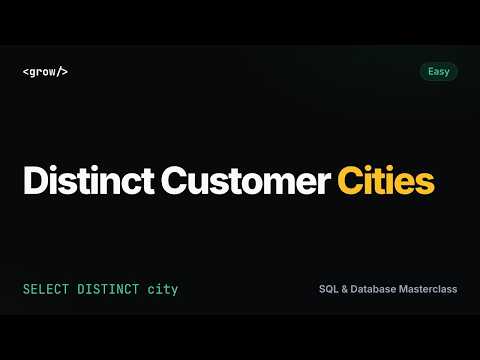 Distinct Customer Cities | SQL Interview Question (DISTINCT) | GrowAsEngineers