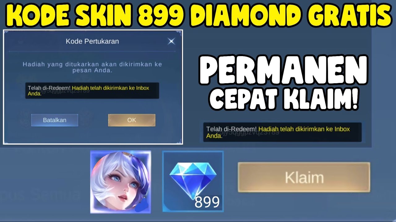 KODE REDEEM SKIN 899 DIAMOND GRATIS MOBILE LEGENDS TERBARU - KODE ...