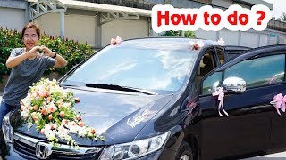 Wedding Black Car Decor |Latest Wedding Flower Trends Rose ,Orchid