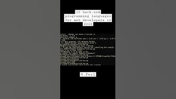 10 back-end programming languages for web developers in 2022 - Perl #programming #backend #perl