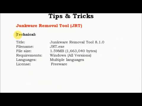 How to use Junkware Removal Tool