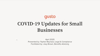 COVID-19 Updates for Small Businesses | Gusto Partners