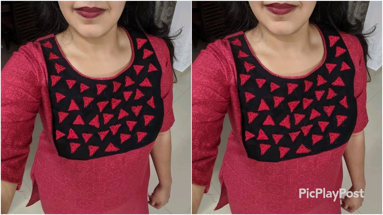 ചുരിദാറിന്റെ yoke portion ഭംഗിയായി embroidery ചെയ്യാം - YouTube